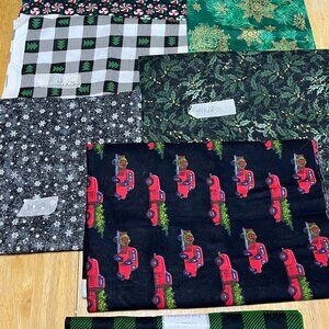 Christmas Assorted Cotton Fabric Lot #2 - 7 Pieces